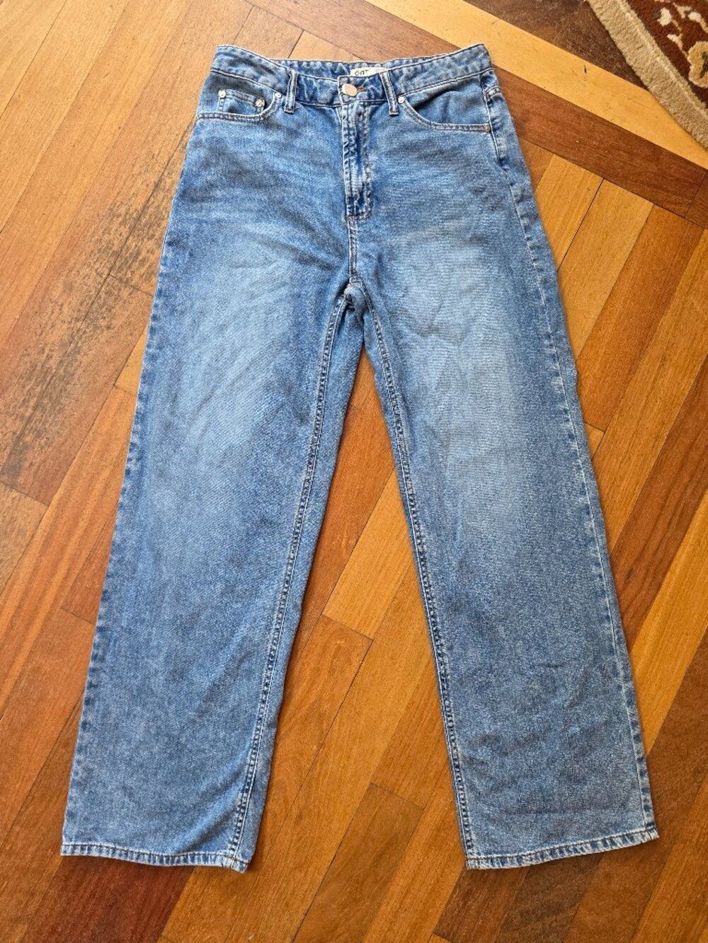 OAT New York Cloud Luxe Denim High Rise Wide Leg Jeans Size 8/29